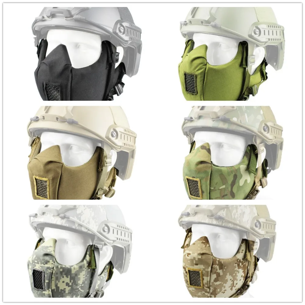 Mesh Tactical Mask Airsoft Military Mask Hunting Game Half Face Mask