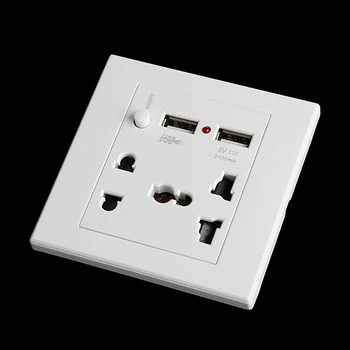 

2.1A Dual USB Wall Socket Charger DC/ACPower Adapter Plug Outlet Panel w/Switch