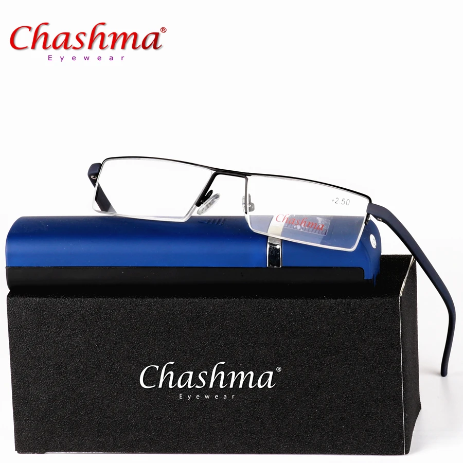 Половинчатая металлическая рама очки óculos де grauSlim Портативный TR90 очки для чтения с коробкой прочность+ 1,0-3,5