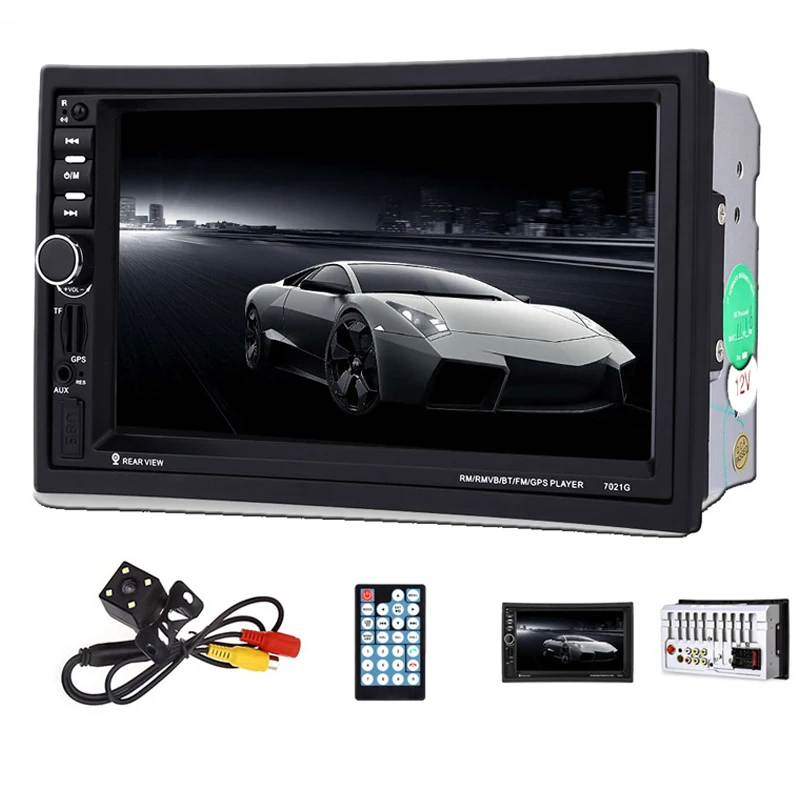 RU склад 7021G 7 ''Автомобильный мультимедийный плеер 2Din 1080P MP5 Bluetooth USB gps FM