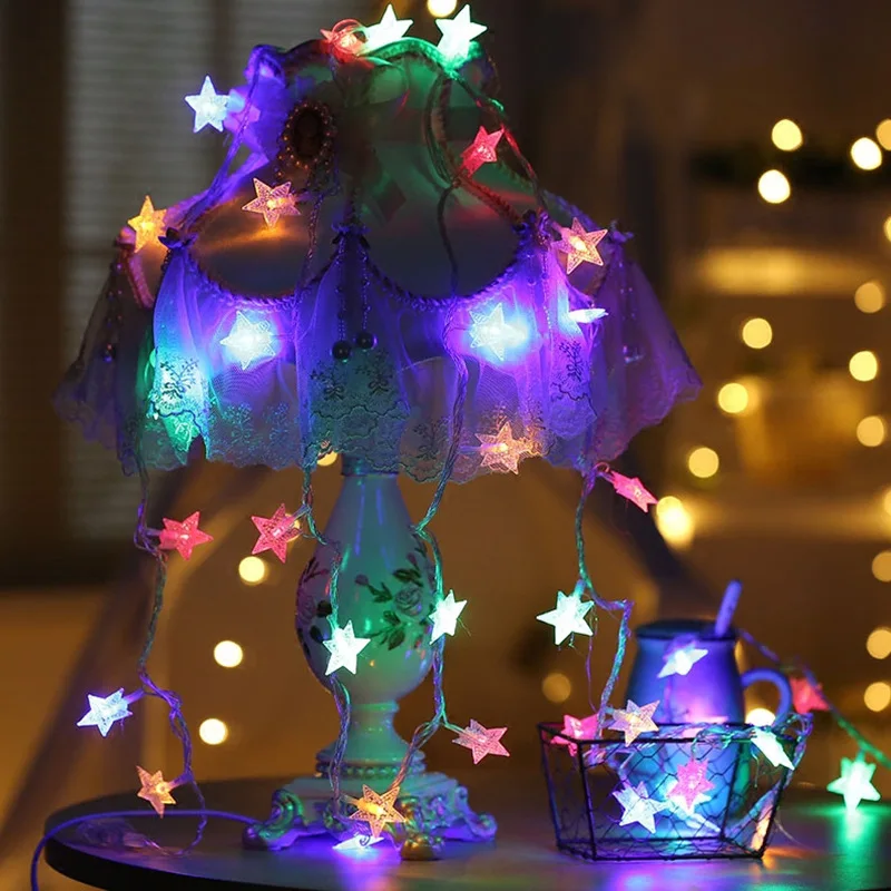 

LED Twinkel Star Light String LED Icicel Light Fairy LED Star Lights Christams Light For Indoor Room Party Decor