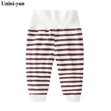Unini-yun/брендовые хлопковые брюки для малышей штаны для маленьких мальчиков и девочек Повседневные детские брюки детская одежда штаны для новорожденных с высокой талией