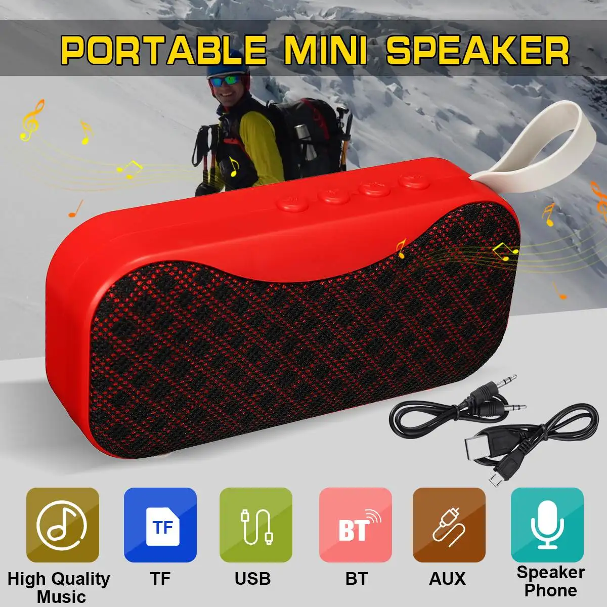 

New Mini bluetooth Speaker Portable Wireless Speakers Sound System Speakerphone Support bluetooth TF AUX USB Built-in Microphone