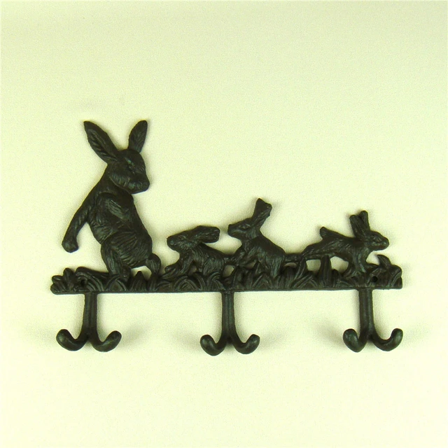 Creative Cast Iron Rabbit Figurine Clothes Hook Decorative Metal Wall Bunny  Crook Implement Houseware Handicraft Accessories - AliExpress