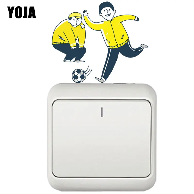 YOJA Football Teenager's Smiling Face Vivid Switch Decal Wall Sticker Room Decor Interesting Colored Cool PVC 8SS1971 | Дом и сад