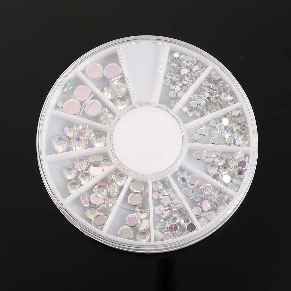 

ELECOOL New 3D 300pcs Nail Art Rhinestones Glitters Acrylic Tips Decoration Manicure Wheel Nail Art Decoration