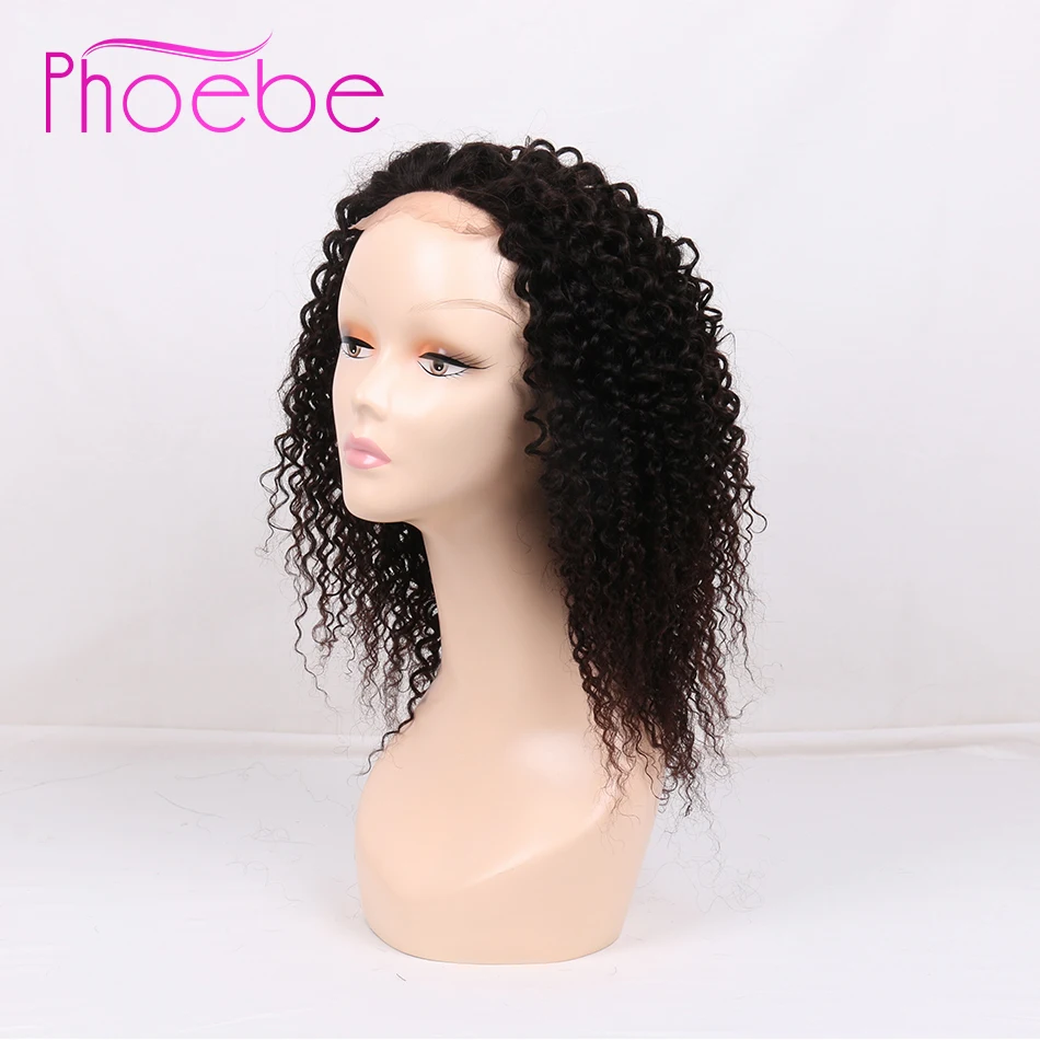 Phoebe волосы 4*4 100% человеческие кудрявые фронта человеческих волос Парики 10 &quot 22&quot