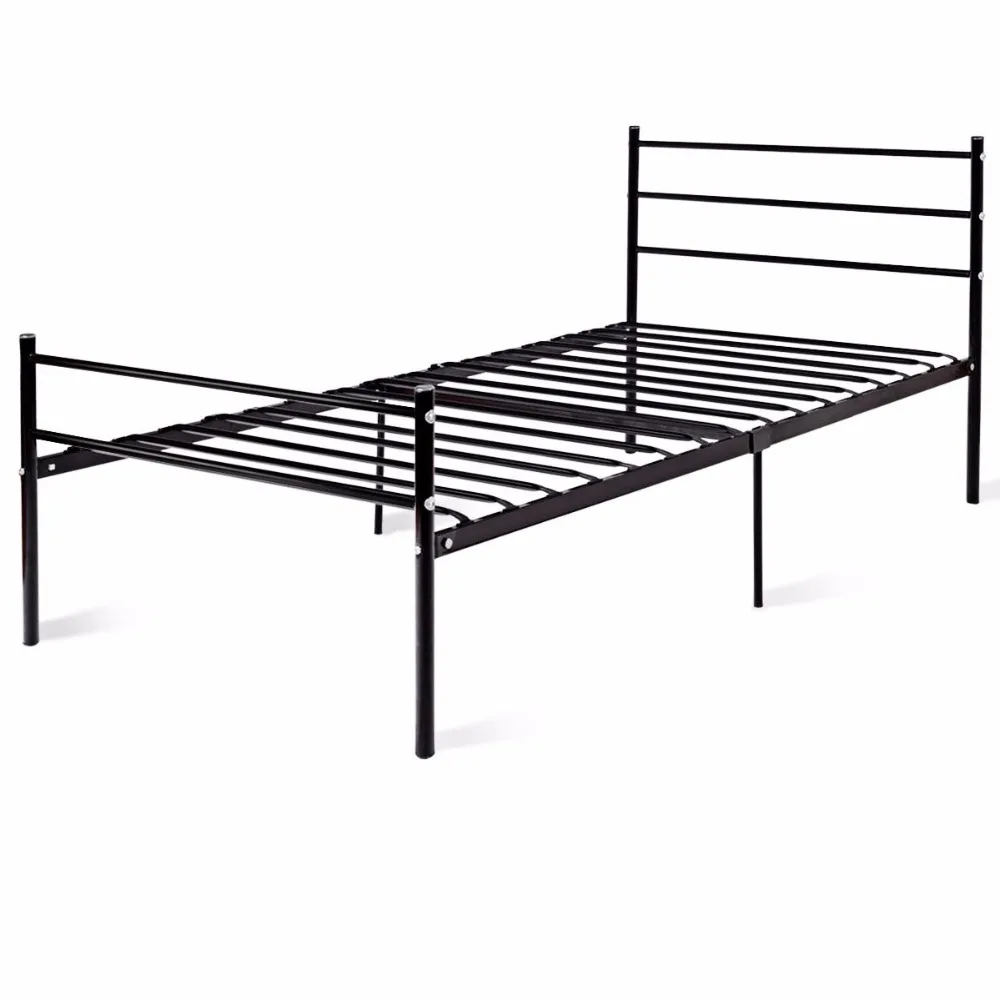Goplus Twin Size Metal Bed Frame Platform 6 Legs Headboards Furniture Bedroom Black Bedroom Furniture HW59406BK Goplus Twin Size Metal Bed Frame Platform 6 Legs Headboards Furniture Bedroom Black Bedroom Furniture HW59406BK