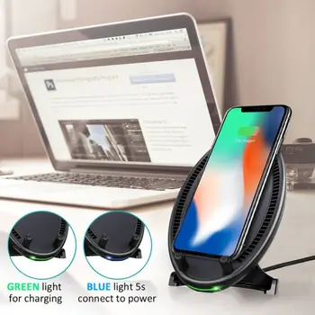 

Z450 Fast Wireless Charger, DC9V Design 5W 7.5W 10W Quick Charging with Cooling Fan for Phones