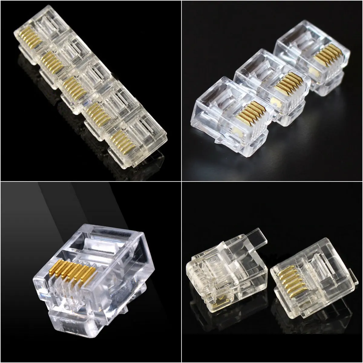 RJ12 Connector A Parallel, Serial & PS/2 Cables & Adapters 100Pcs 6P6C ...