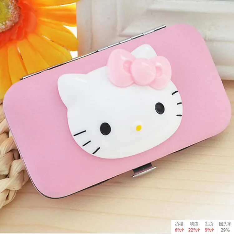 

7 Pcs Hello kitty Nail Clipper Set Stainless Steel Manicure Set XK-B6012