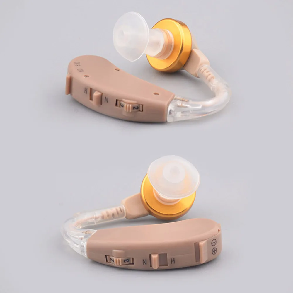 F-136 BTE слуховые аппараты комплект мини Звук Усилители домашние Цифровой регулируемый объем за ухом для пожилых