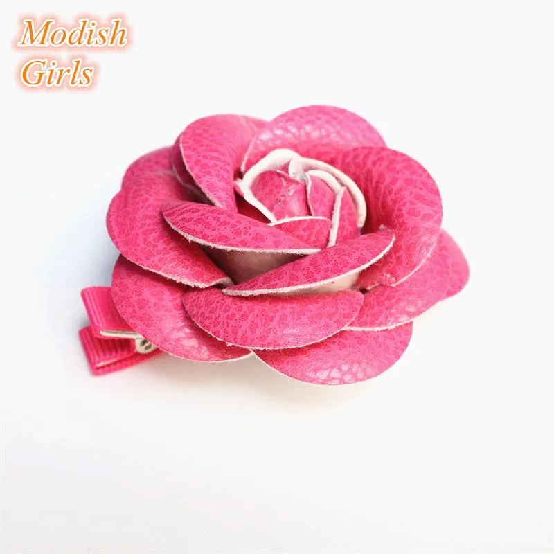 Заколки для волос из искусственной кожи 12 шт./лот|floral hair clip|hair accessories kidsaccessories kids |