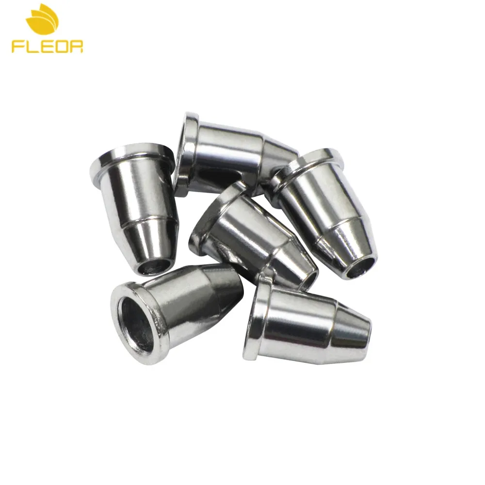 

FLEOR 6PCS Through Body String Mounting Ferrules Set Chrome for Electric Guitar Parts