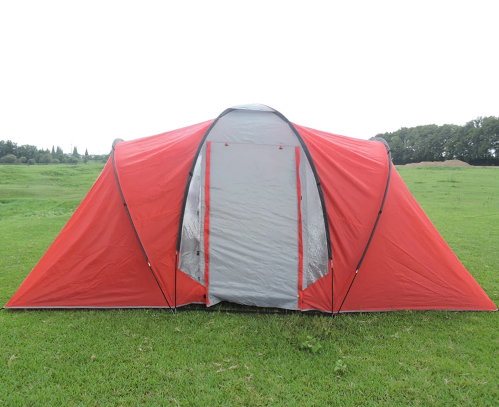 Один зал, две спальни, сверхъярусный, двойной слой, для 4-6 человек, водонепроницаемый, походный тент, семейная палатка, Carpas De Camping