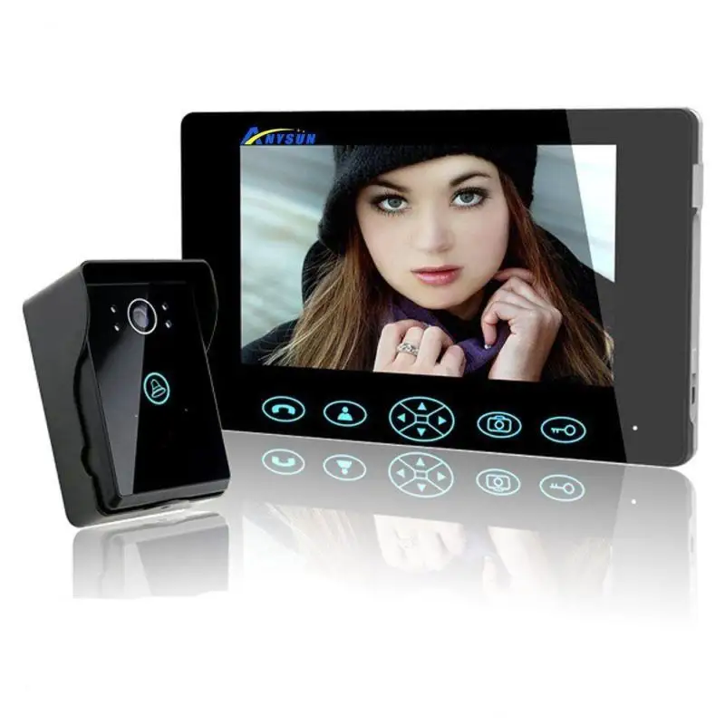 

7" 2.4G Video Home Security Wireless Doorbell Intercom Touch Key Night Vision