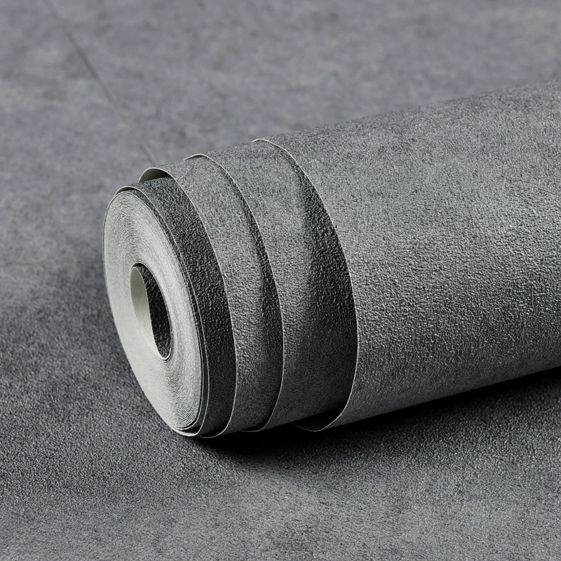 

Plain Color Grey 3D Embossed PVC Waterproof Wallpaper Roll Restaurant Living Room Sofa TV Background Wallpaper For Bedroom Walls