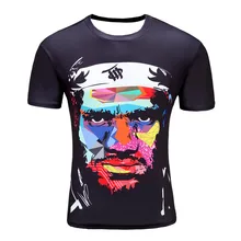 Black James 2017 New men ‘s T – shirt 3D short – sleeved cotton fashion casual round neck printing