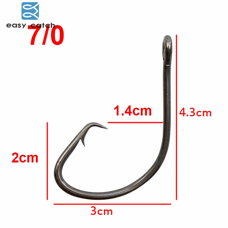 Легко поймать 100 шт. 7381 черный смещение Спорт Круг приманки рыболовный крючок Размеры 1 2 4 6 1/0 2/0 3/0 4/0 5/0 6/0 7/0 8/0 9/0 10/0 - Цвет: 7 0