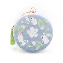 Angelatarch вышивка цветок свежий цветочный металлический каркас ручная работа животное Леди кисточкой запястье через плечо круговая сумка