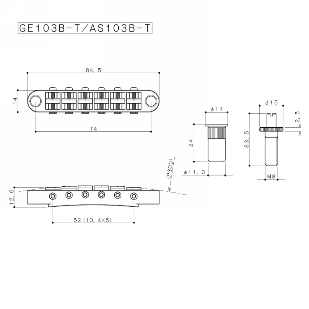 GOTOH GE103B-T седло Tune-O-Matic стиль электрогитара мост для Epip стандарт LP SG точка на заказ сделано в Японии