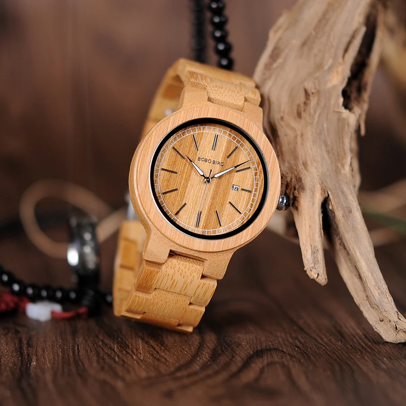 BOBO BIRD V-P23 Natural Bamboo Quartz Wood Watch Men High Quality Wrist watch 2018 New Arrival
