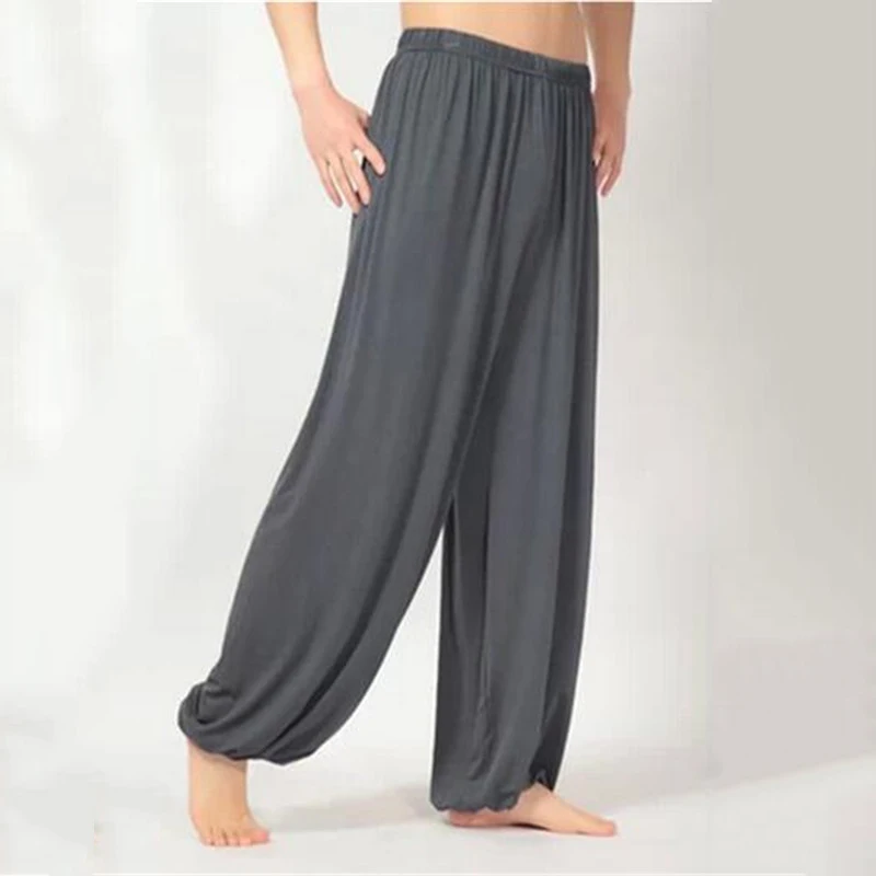 Günstig Plus Größe XXXL Hosen Männer Modal Kunst Hose Tanzen Jogger Herren Sommer Nepal Pumphose Tai Chi Schwarz Grau Lose Übergroßen hosen