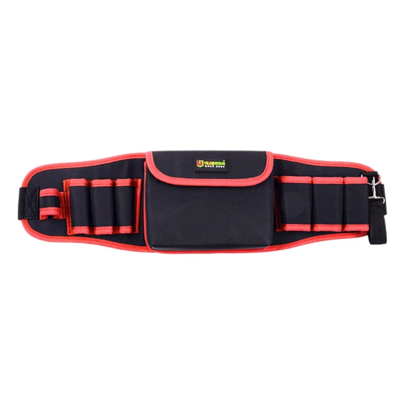 

Tool Bag With Cover Tool Belt For Screwdriver Pouch Durable Waist Tool Holder Adjustable Electric Drill Bag(Red)