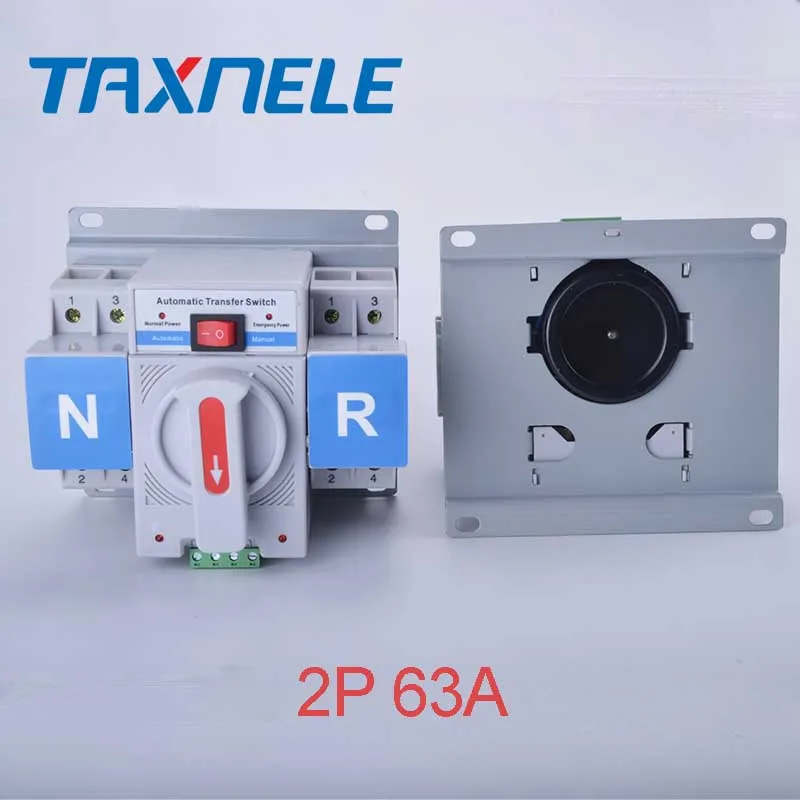 ATS 2P 63A 230V Micro Circuit Breaker Dual Power Automatic transfer