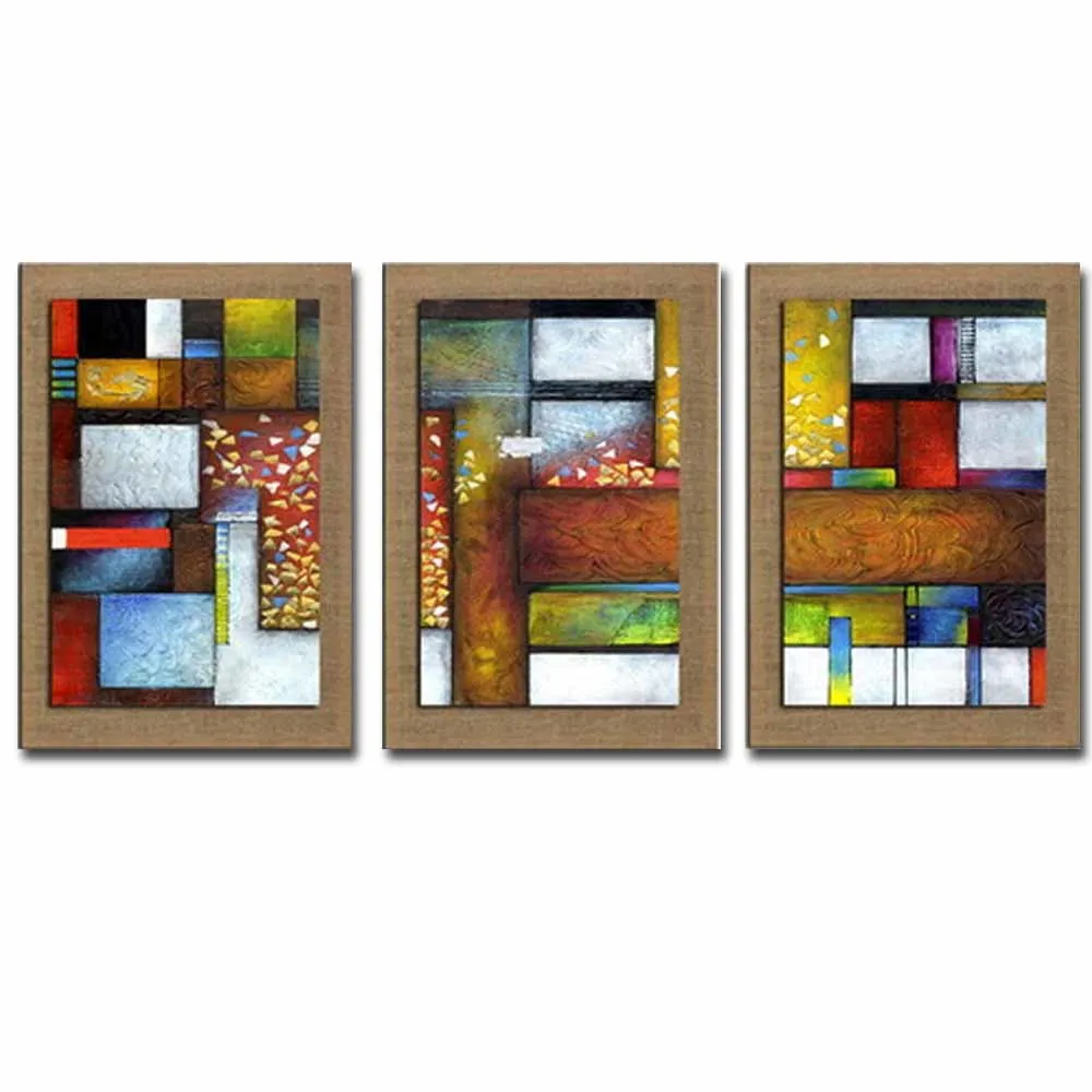 

Modern Art Hand Painted Three Panels Canvas Abstract Picture Oil Painting Abstract Picture Living Room Bedroom Home Wall Decor