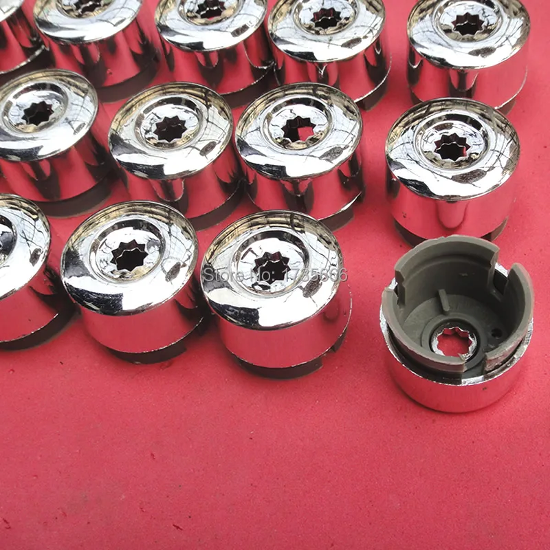 

10 PCS NEW STYLE Chrome Wheel Bolt Cover Caps Nut For VW Touareg Transporter 7L6601173A2ZZ