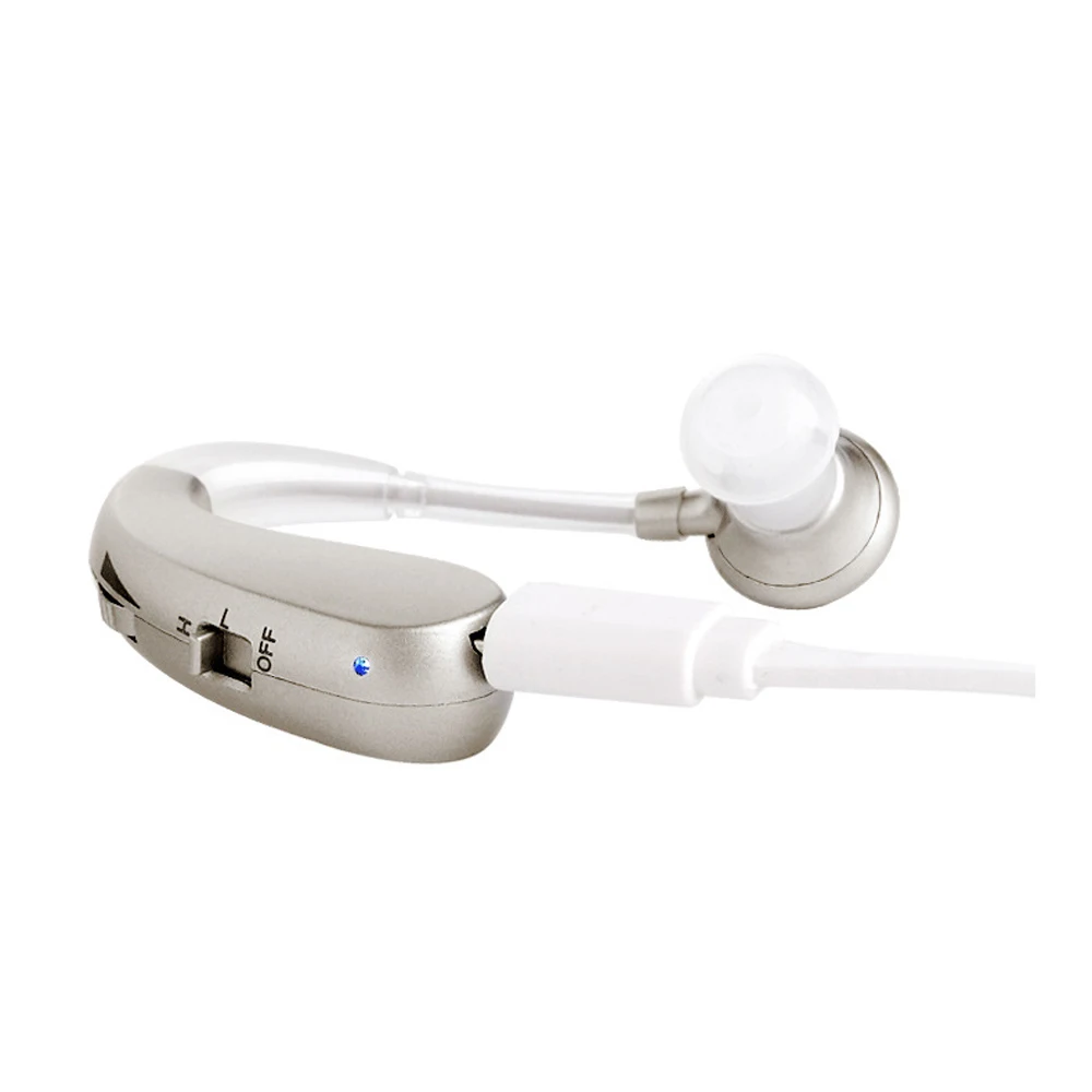 Mini Size Hearing Aid Wireless Ear Hearing Aid Rechargeable Ear Back Type Sound Amplifier 2 Modes Adjustable