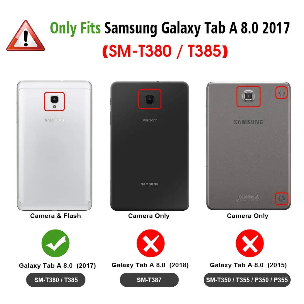 For Galaxy Tab A 8.0 2017 Case, Shockproof Impact Resistant Heavy Duty Armor Cover for Samsung Galaxy Tab A 8.0 inch T380 T385