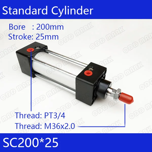 

SC200*25 200mm Bore 25mm Stroke SC200X25 SC Series Single Rod Standard Pneumatic Air Cylinder SC200-25