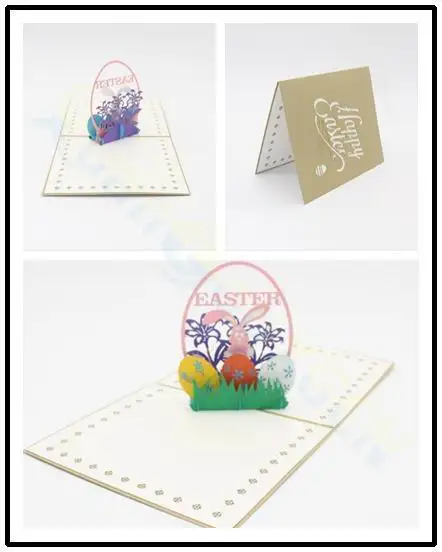 3D Easter postcard Easter egg rabbit pop up card Greeting Card festival Party Thanksgiving Card Wish Invitation