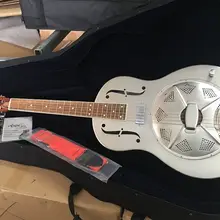 Aiersi бренд винтажный хромированный металлический латунный корпус электрическая резонаторная гитара