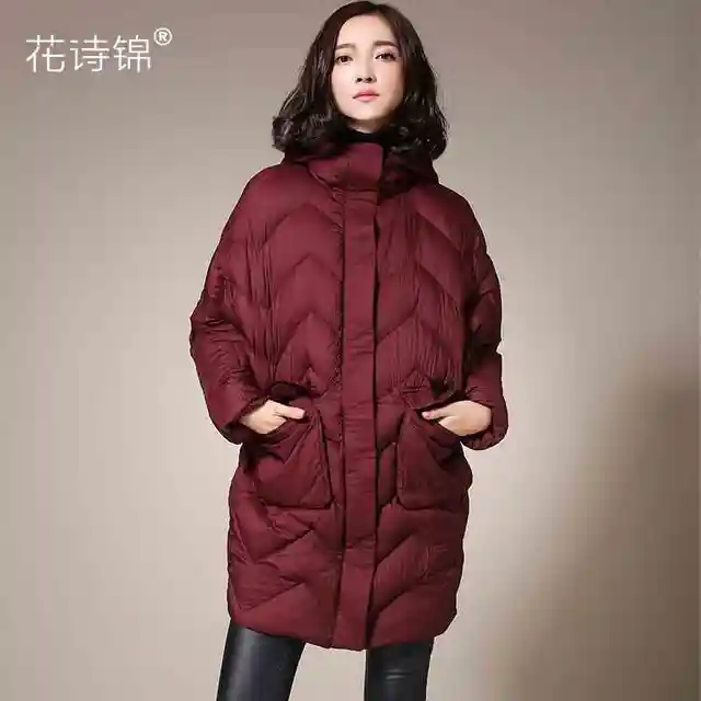 Best price at $224 Cheap 2015 New Hot Winter Warm Cold Woman Down jacket Coat Parkas Outerwear Luxury Hooded High-end Long Plus Size XL Straight Loose