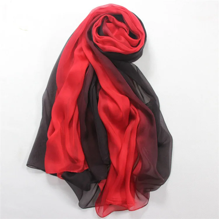 DANKEYISI чистый Шелковый шарф женский негабаритный женский шарф женский градиентный цвет модный параграф шали Foulards шарфы Бандана