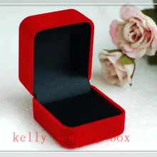 5,8x5x4 см 10 шт. Романтическая Свадебная квадратная красная бархатная коробочка для кольца коробка витрина для украшений подарочная коробка