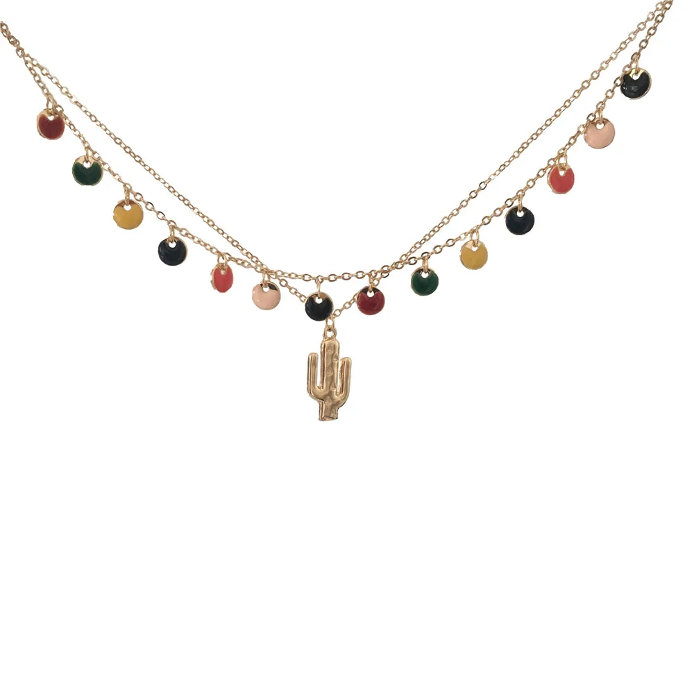 

LOVELY DISK CHARM NECKLACE SET GOLD COLOR PLATING