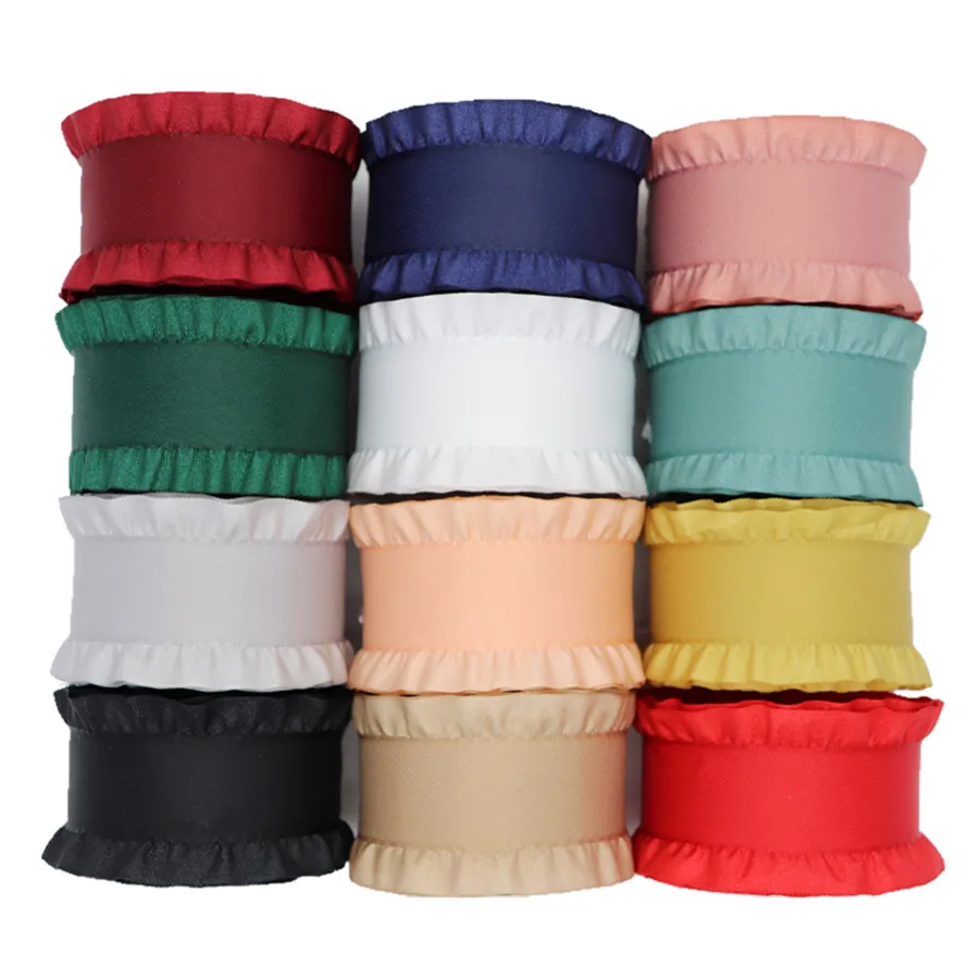 

50 Yards Falbala Ruffled Ribbon Lotus leaf Ribbons 1" 25MM/1.5" 38MM For Hair Bows DIY Crafts Handmade Accessories M19041602