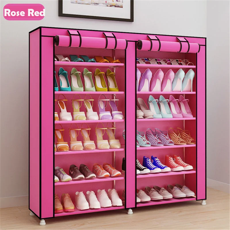 Large Capacity Shoes Storage Cabinet Double Rows Shoes Organizer Rack Home Furniture DIY Dust-proof Shoes Shelves Space Saver Large Capacity Shoes Storage Cabinet Double Rows Shoes Organizer Rack Home Furniture DIY Dust-proof Shoes Shelves Space Saver