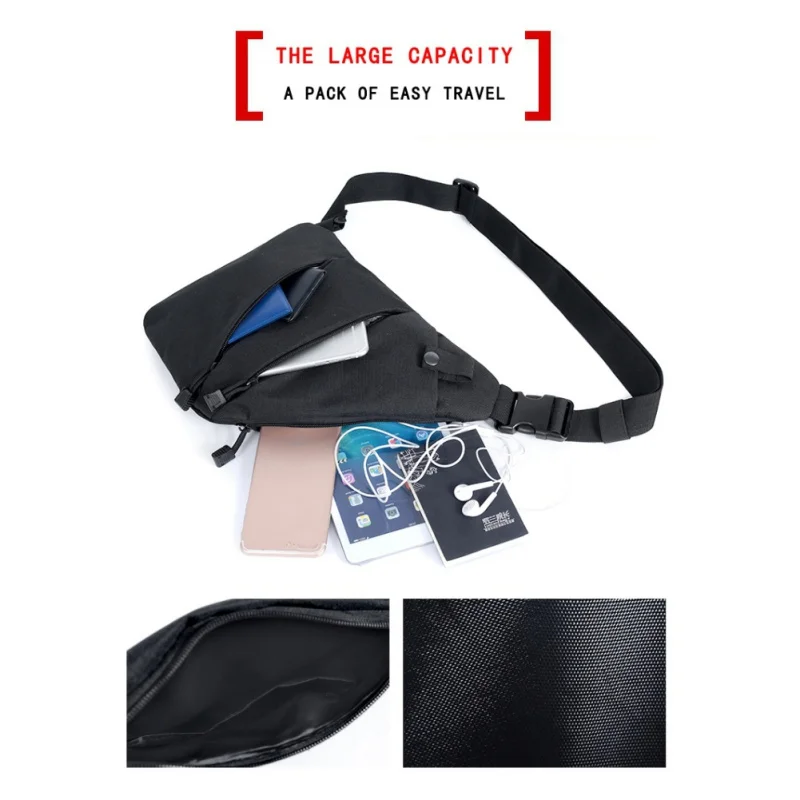 (Тактический) одно плечо сумки Для мужчин регулируемый ремень на молнии Crossbody Грудь Талия Мешок