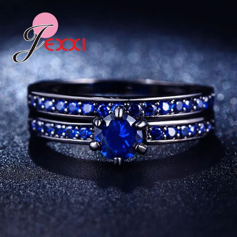 JEXXI Female Rings Accessories Clear Crystal Stone Ring for Women