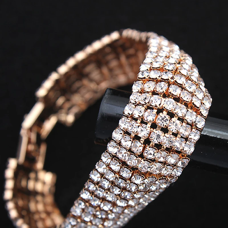 Мода 1 шт женский популярный Золотой Серебристый сплав кристалл браслет ювелирные изделия подарок