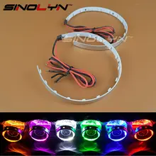 Car Styling 360 degree LED Devil Eyes Demon Eye For 3.0 inch Car Headlight Projector Lens Retrofit Red Blue Green Yellow Purple