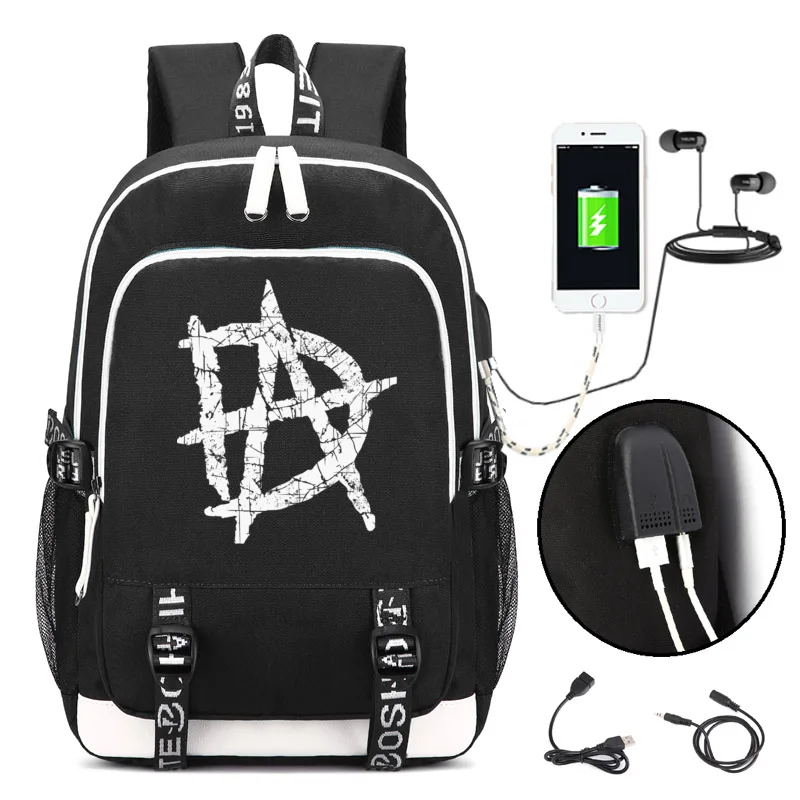 

Dean Ambrose Backpack with USB Charging Port and Lock &Headphone interface for College Student Work Men & Women