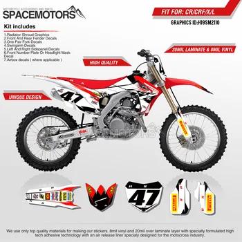 

MotoSpace Customized Team Graphics Backgrounds Decals 3M Custom Stickers For Honda CRF250R 2014-2017 CRF450R 2013-2016 110