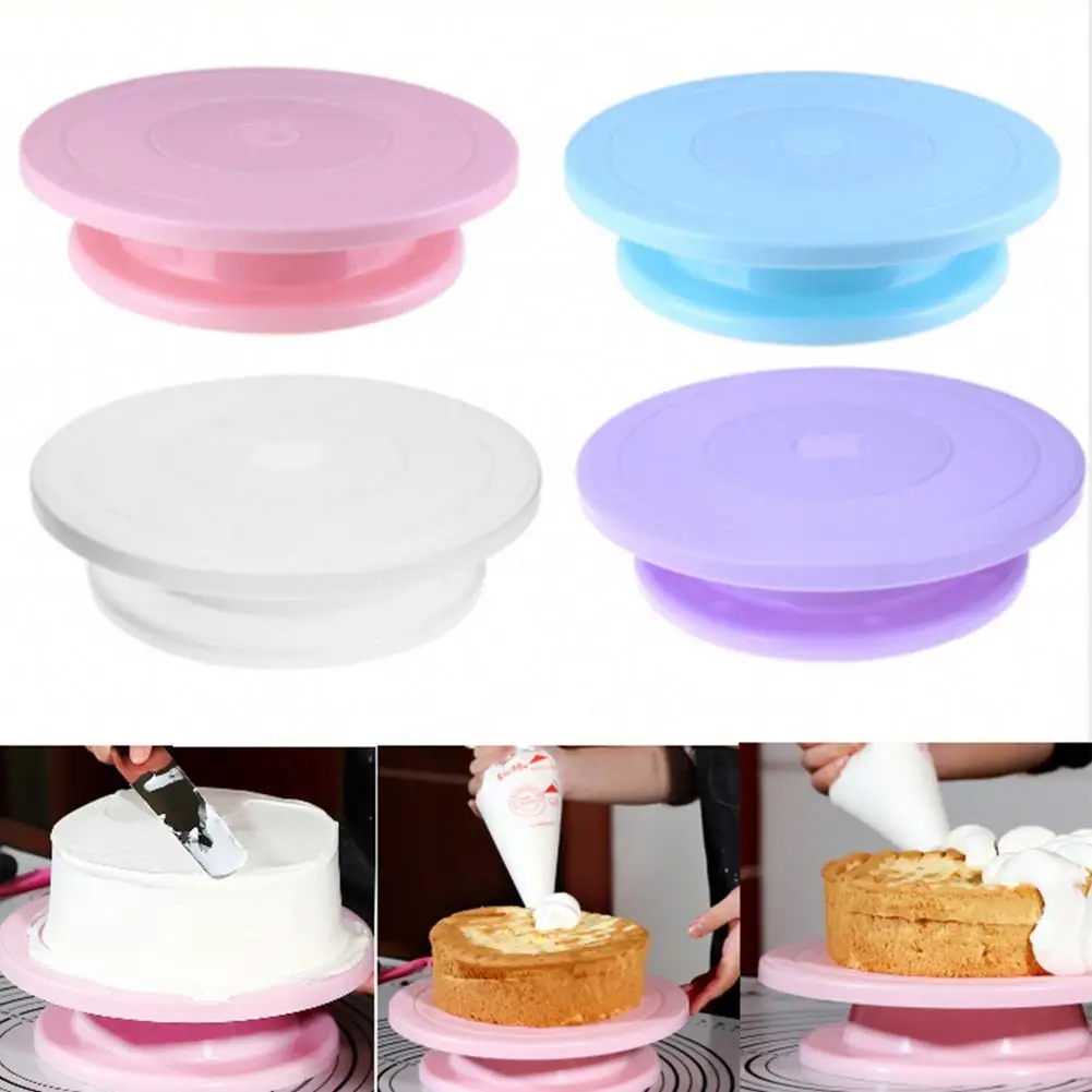 

New Round Cake Turntable Decorating Rotating Stand Bakery Rack Shelf DIY Baking Tool