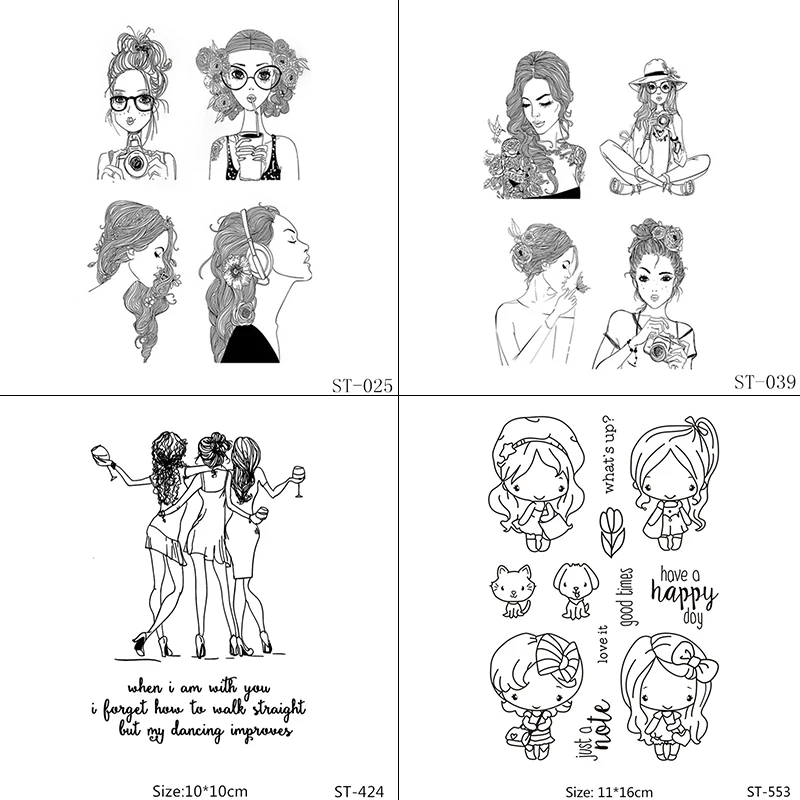 

AZSG Fashion/Lovely/Pretty Girls/Woman Clear Stamps For DIY Scrapbooking/Card Making/Album Decorative Silicone Stamp Crafts